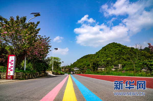 北碚区天府镇千余盏路灯照亮村民归家路